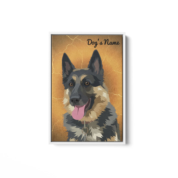 Custom Dog Portrait Framed Matte Canvas - Personalized Dog Photo Art Canvas FSD4791