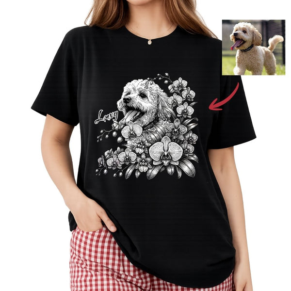 Orchids Flowers Custom Memorial Dog Shirt for Humans, Gift for Dog Parent FSD4824