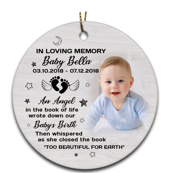 Miscarriage Ornament for Baby - Memorial Ornament for Loss of Infant Child MB15