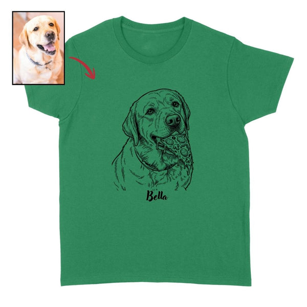 Custom Funny Dog with a Pizza in Its Mouth Unisex T-shirt - Personalized Pet Gift FSD4845