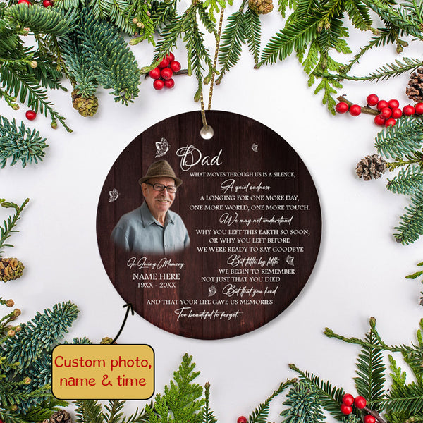Dad Memorial Christmas Ornament Personalized Sympathy Gifts For Loss Loved One MC66