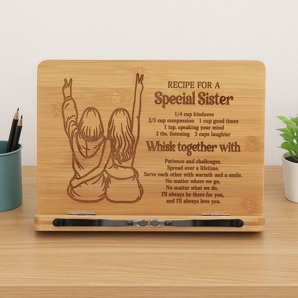Sister Gifts Book Stand, Recipe for a Special Sister Christmas Gifts for Sister