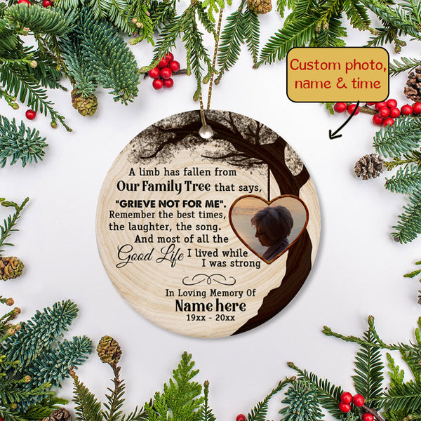 Custom Bereavement Memorial Christmas Ornament For Loss Of Loved One In Memory MC162