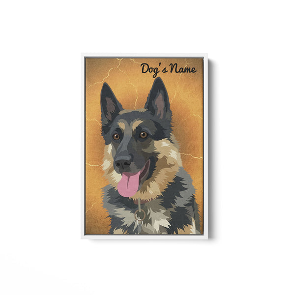 Custom Dog Portrait Framed Matte Canvas - Personalized Dog Photo Art Canvas FSD4791