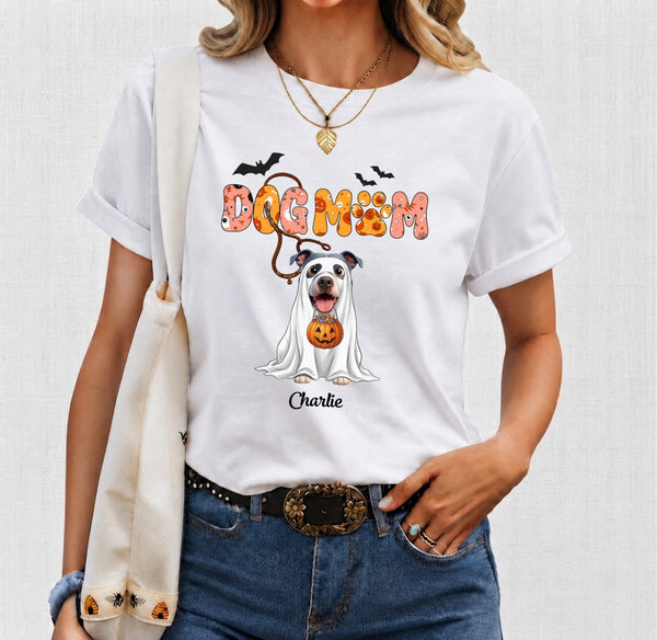 Dog Mom Halloween Custom Dogs Funny Personalized T-shirt for Dog Mom FSDM50
