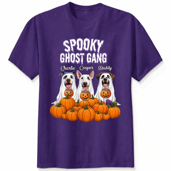 Funny Spooky Ghost Gang Custom Multiple Dogs with Pumpkims Halloween Unisex T-shirt FSDM55