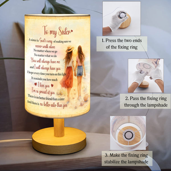 Sister Table Lamp Sister Gifts from Sister Night Light Gifts for Sister Christmas Gifts, Birthday Gifts