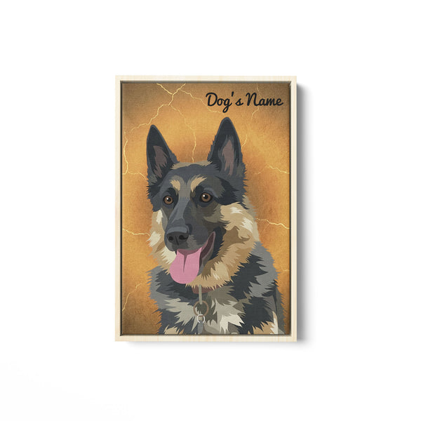 Custom Dog Portrait Framed Matte Canvas - Personalized Dog Photo Art Canvas FSD4791
