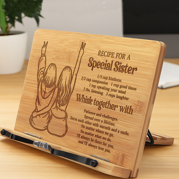 Sister Gifts Book Stand, Recipe for a Special Sister Christmas Gifts for Sister