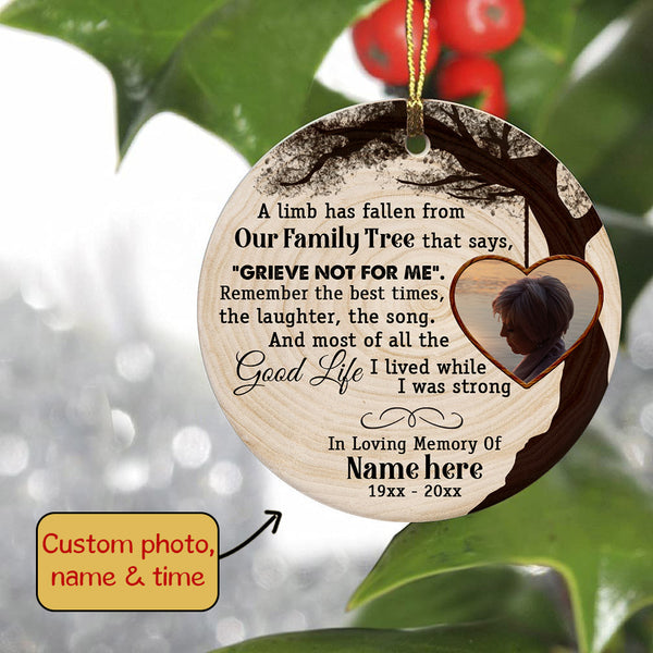 Custom Bereavement Memorial Christmas Ornament For Loss Of Loved One In Memory MC162