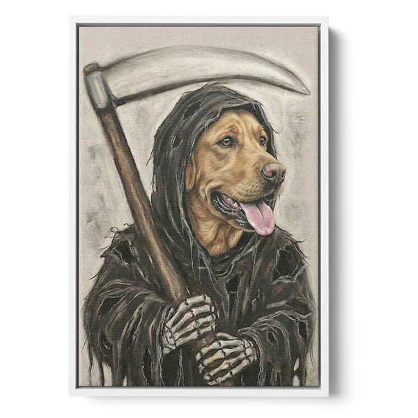 Custom Dog Grim Reaper Style Framed Matte Canvas FSD4789