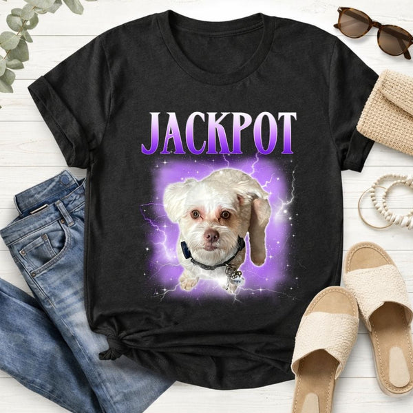 Custom Standard T-Shirt Dog Photo + Name Custom Dog Potrait Personalized Shirt FSD4797