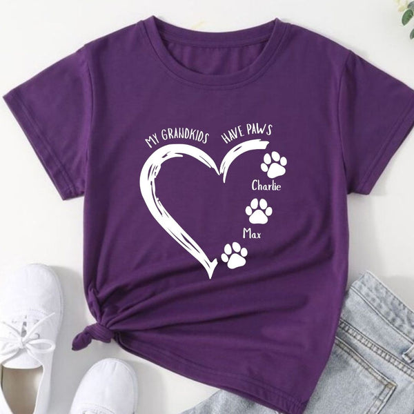 My Grandkids have Paws Custom Dog Grandma T-shirt, Mothers Day Gift for Grandma FSD4803