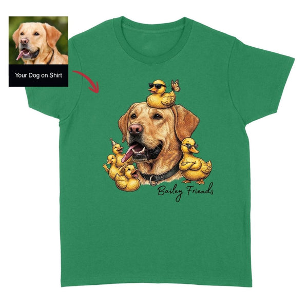 Funny Dog and Duck Customized Dog Photo T-shirt for Women, Gift for Dog Lovers FSD4842