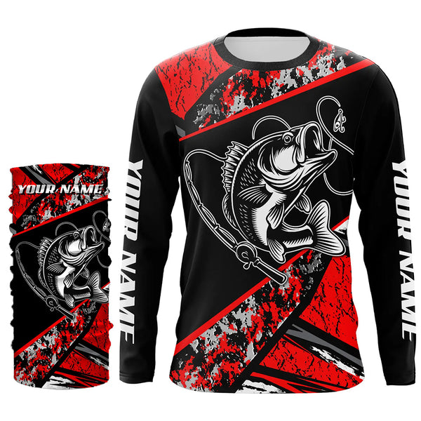 Personalized Bass Fishing Jerseys, Custom Long Sleeve Bass Fishing Tournament Fishing Shirts TTN95