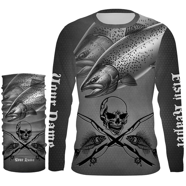 Chinook Salmon Fish Reaper Custom Long Sleeve Performance Fishing Shirts, Salmon Fishing Jerseys TTN77