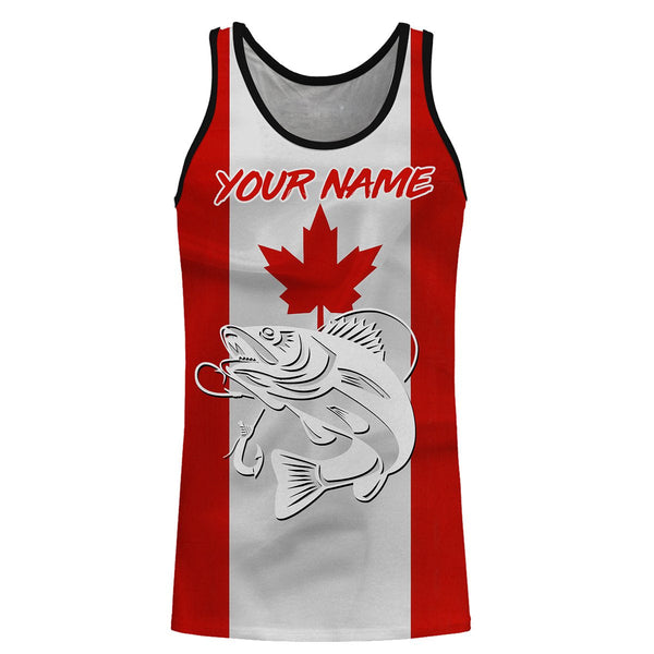 Walleye Fishing 3D Canadian Flag Customize name All over print shirts, fishing gift for men NQS470