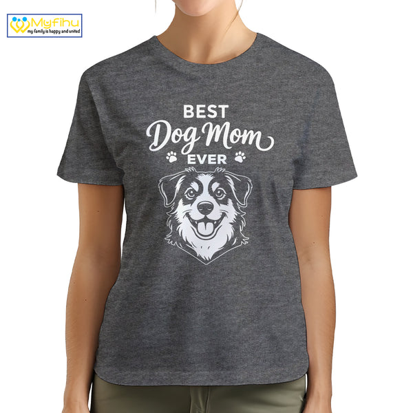 Best Dog Mom Ever Custom Dogface Premium Women's T-Shirt for Mom DM02