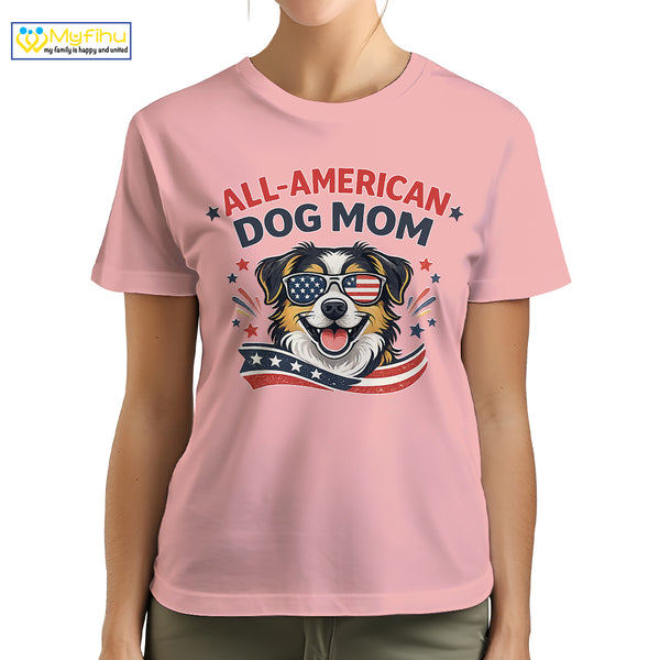 All American Best Dog Mom Ever Custom Dogface Premium Women's T-Shirt for Mom DM11
