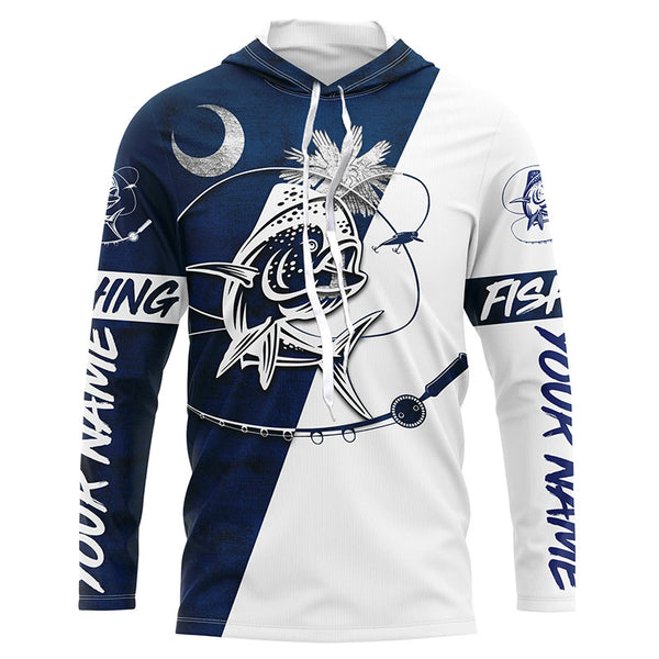 South Carolina Mahi Mahi Sc Flag Custom Long Sleeve Fishing Shirts, Mahimahi Fishing Jerseys IPHW4768