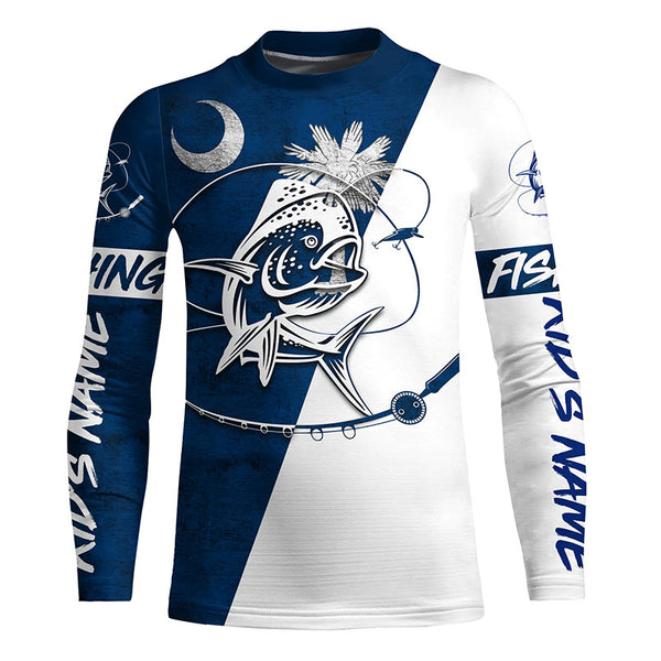 South Carolina Mahi Mahi Sc Flag Custom Long Sleeve Fishing Shirts, Mahimahi Fishing Jerseys IPHW4768