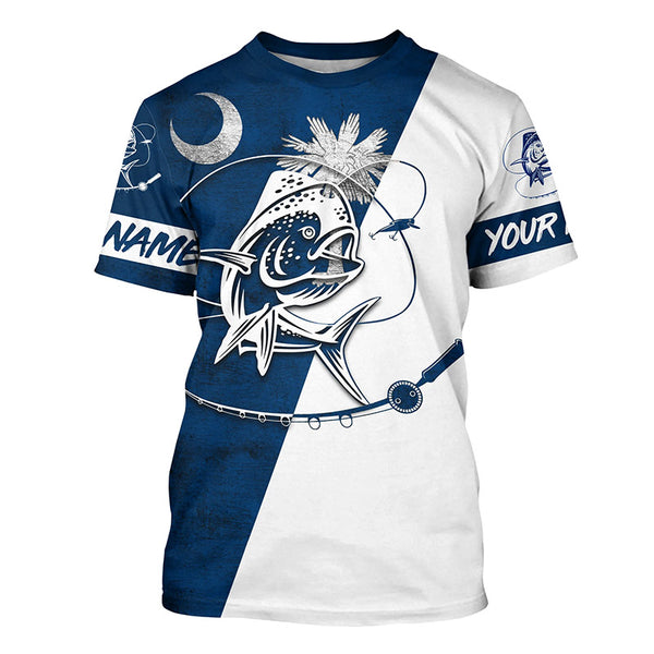 South Carolina Mahi Mahi Sc Flag Custom Long Sleeve Fishing Shirts, Mahimahi Fishing Jerseys IPHW4768