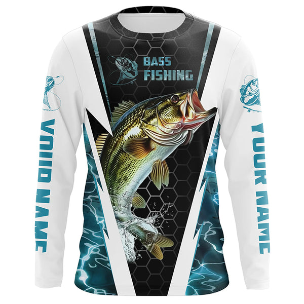 Custom Multi-Color Bass Fishing Jerseys, Bass Long Sleeve Tournament Fishing Camo Shirts For Men, Women, Kids IPHW5881
