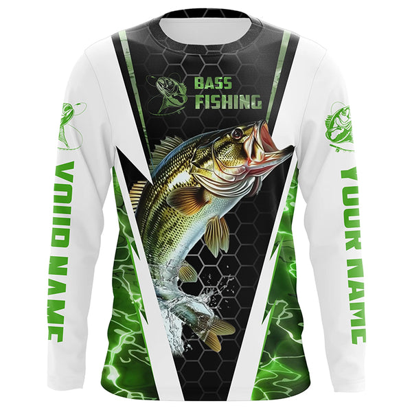 Custom Multi-Color Bass Fishing Jerseys, Bass Long Sleeve Tournament Fishing Camo Shirts For Men, Women, Kids IPHW5881