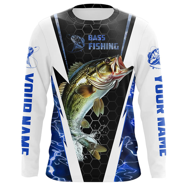 Custom Multi-Color Bass Fishing Jerseys, Bass Long Sleeve Tournament Fishing Camo Shirts For Men, Women, Kids IPHW5881