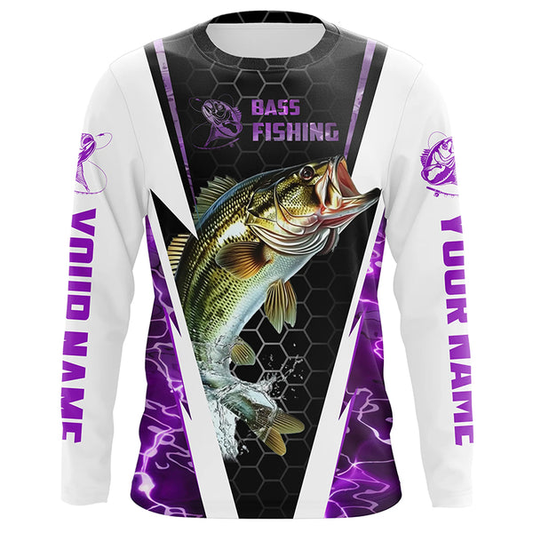 Custom Multi-Color Bass Fishing Jerseys, Bass Long Sleeve Tournament Fishing Camo Shirts For Men, Women, Kids IPHW5881