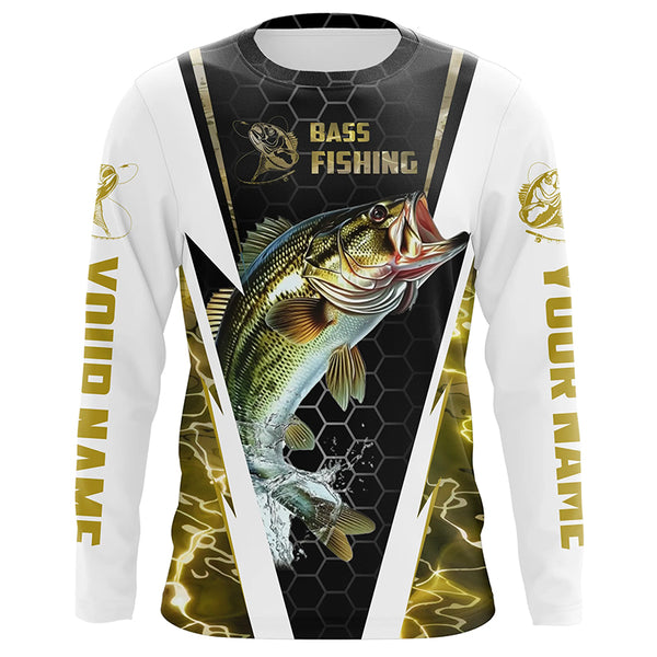 Custom Multi-Color Bass Fishing Jerseys, Bass Long Sleeve Tournament Fishing Camo Shirts For Men, Women, Kids IPHW5881