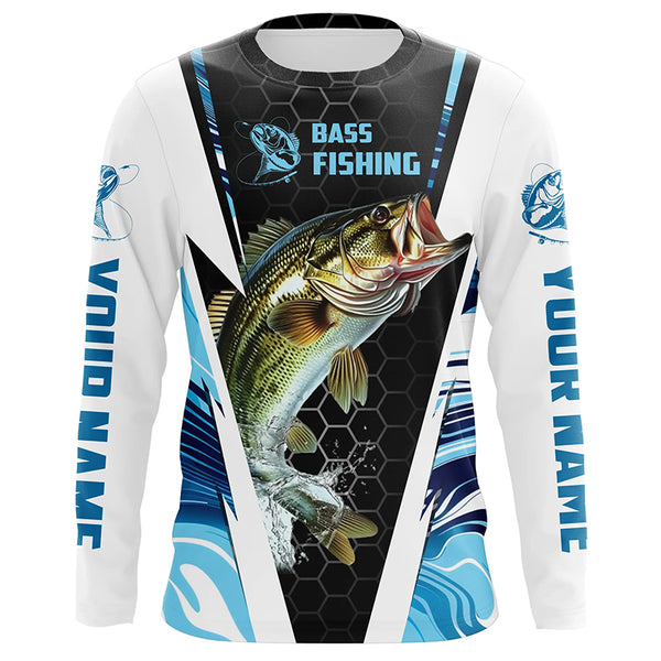 Custom Multi-Color Bass Fishing Jerseys, Bass Long Sleeve Tournament Fishing Camo Shirts For Men, Women, Kids IPHW5883
