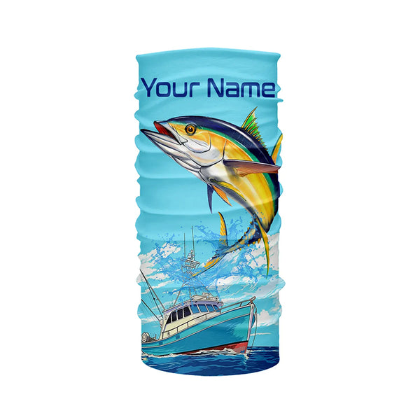 Custom American Flag Yellowfin Tuna Tournament Fishing Shirts, Tuna Saltwater Fishing Jerseys IPHW4826