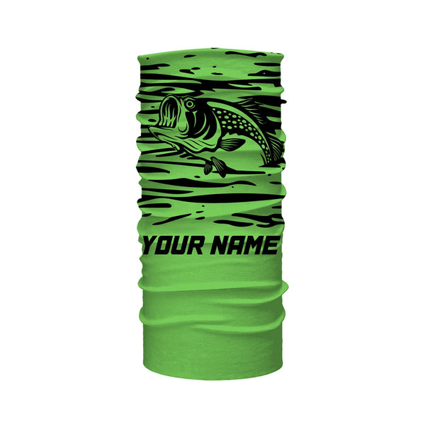 Largemouth bass fishing green color Custom Name All Over Printed UV Protection performance Fishing Shirts For Adult and Kid NQS2876