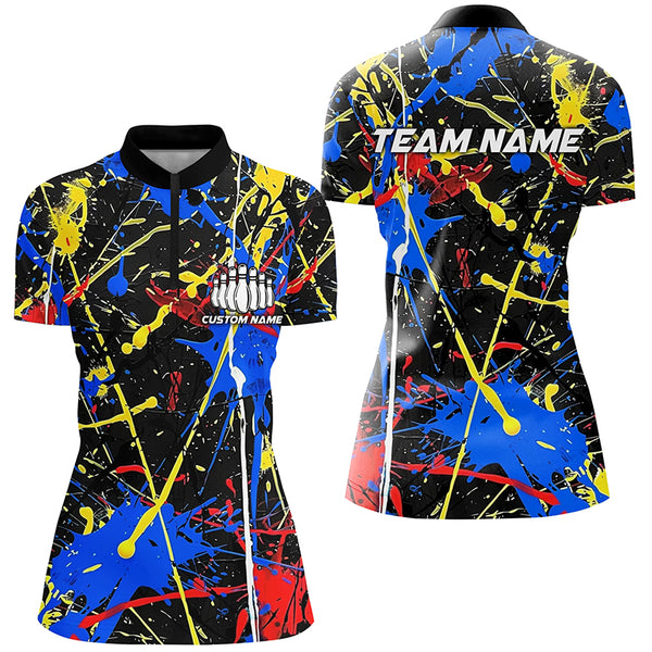Personalized Colorful Bowling Shirts For Women, Custom Name Bowling Team Jerseys IPHW6182