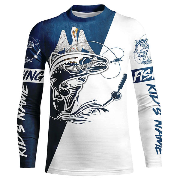 Louisiana  Trout Custom Long Sleeve Tournament Fishing Shirts, Trout Fishing Jerseys IPHW4893