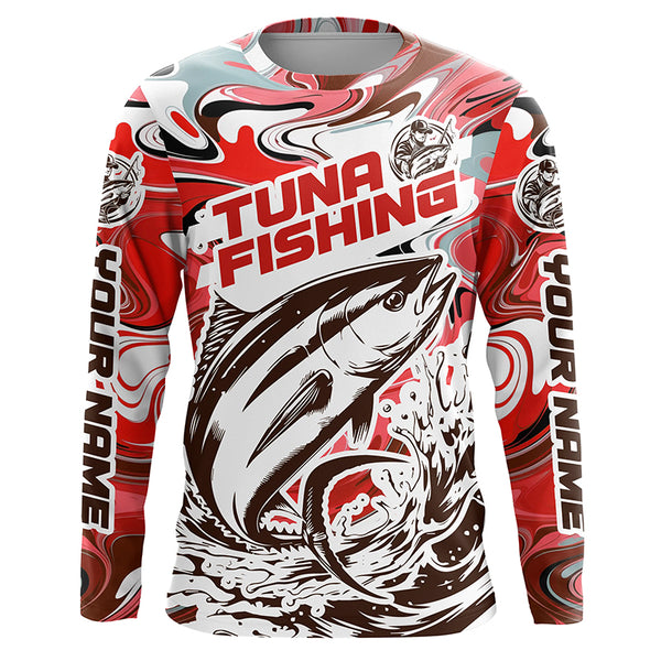 Personalized Tuna Saltwater Fishing Long Sleeve Fishing Shirts, Multi-Color Tuna Fishing Jerseys IPHW5888