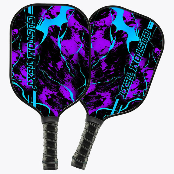 Blue And Purple Paint Splatter 3D Printed Custom Pickleball Paddles, Pickleball Gifts For Men And Women IPHW7221