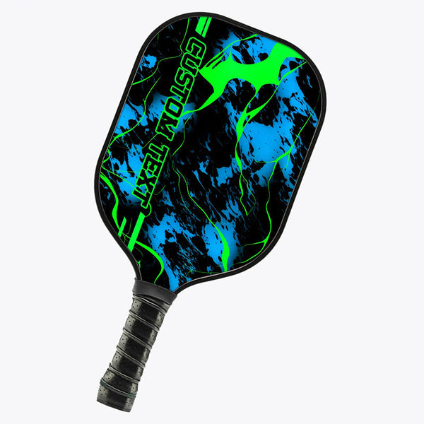 Blue And Green Paint Splatter 3D Printed Custom Pickleball Paddles, Pickleball Gifts For Men And Women IPHW7224