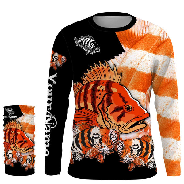 Rockfish Fishing Customize Name UV protection quick dry UPF 30+ long sleeves fishing shirts, rockfish hoodie NQS2489