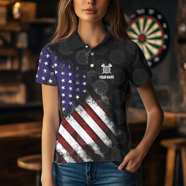 Retro American Flag Eagle Darts shirts for Women Custom Patriotic Darts Team Jersey Darts gifts NQS9634