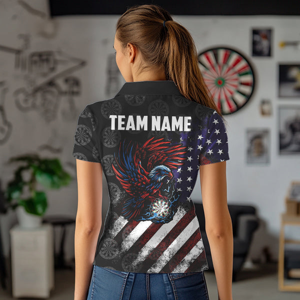 Retro American Flag Eagle Darts shirts for Women Custom Patriotic Darts Team Jersey Darts gifts NQS9634