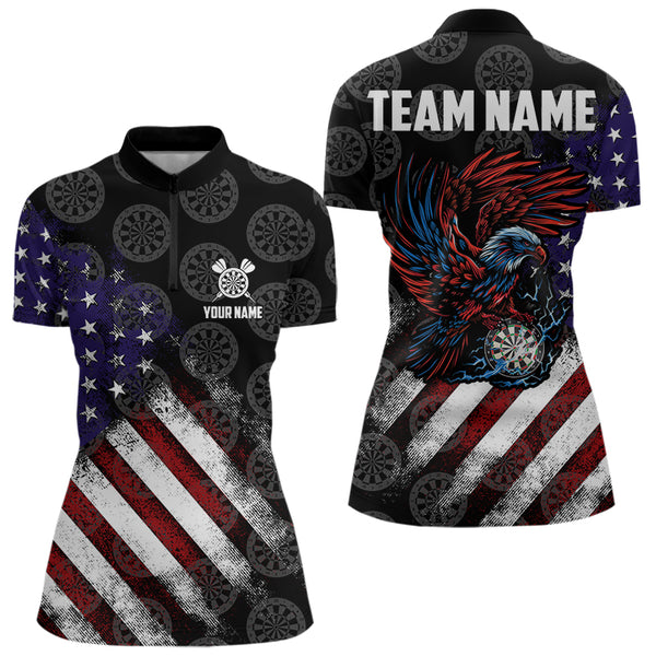 Retro American Flag Eagle Darts shirts for Women Custom Patriotic Darts Team Jersey Darts gifts NQS9634