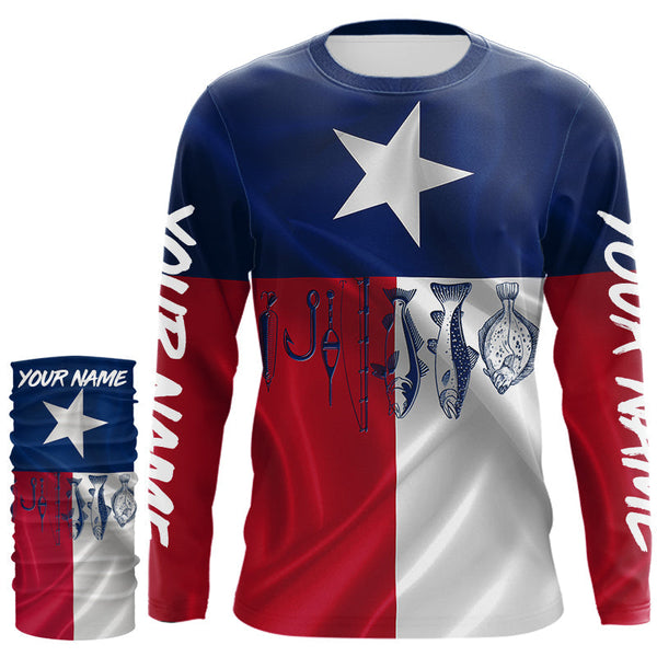 Texas Slam Fishing Redfish, Speckled Trout, Flounder Fishing Shirts Custom Patriotic Fishing Jerseys NQS9172