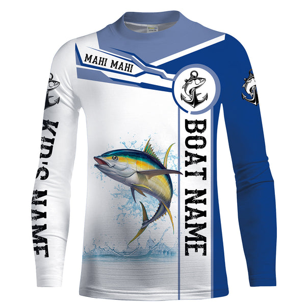 Tuna fishing UV protection Customize boat name tournament long sleeves fishing shirts NQS1972