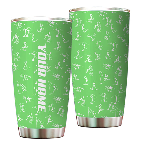 Multicolor Funny golf pattern Custom name Golf Stainless Steel Tumbler Cup - personalized golf gifts NQS9879