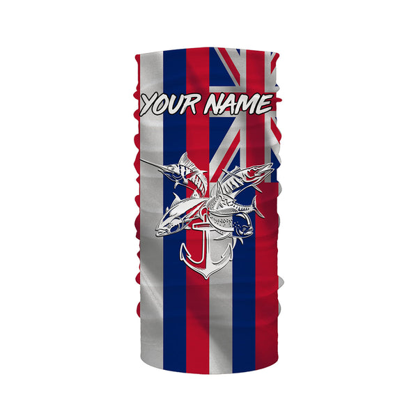 HI Fishing Grand slam custom fishing shirt Hawaiian Flag marlin, tuna, mahi mahi, wahoo NQS1481