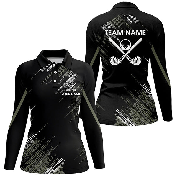 Black Womens golf polo shirts custom golf clubs team golf shirts, gifts for the golfer NQS7343