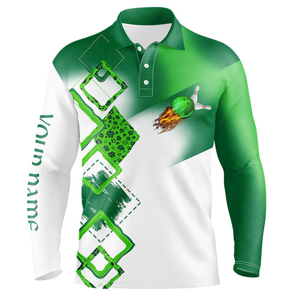 Green clover Mens polo bowling shirts Custom St Patrick Day team league bowling jerseys NQS7207