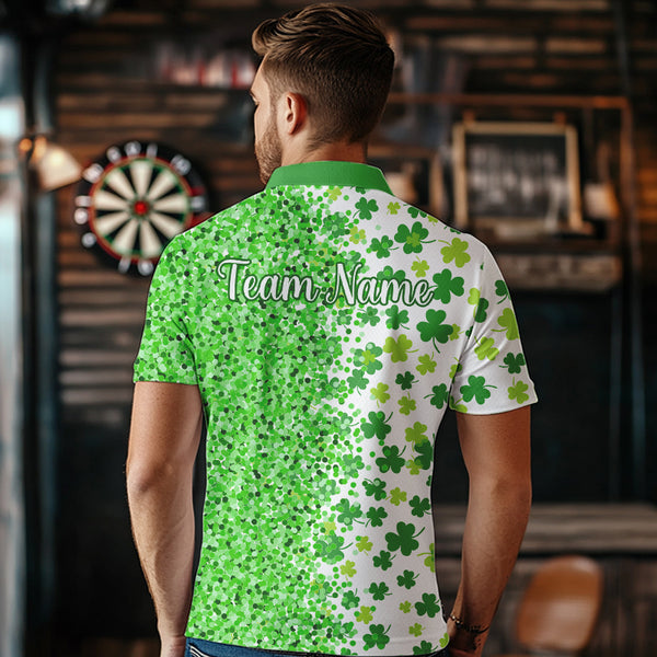 Green glitter shamrock clover Darts Shirts For Men custom St Patrick day Darts Team Jersey NQS9464